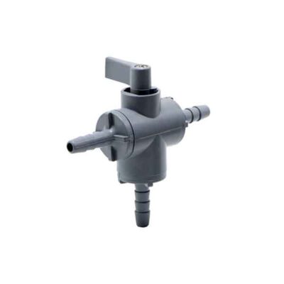 Three Way Micro Ball Valve 1/4Inch Hose Barbs